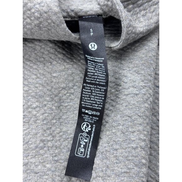 Lululemon Womens Small Petite Gray Hooded Pullover Sweater Textured Knit Long Sl - Picture 4 of 9